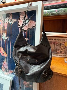 Classic Vintage Balenciaga Leather Hobo Shoulder Bag